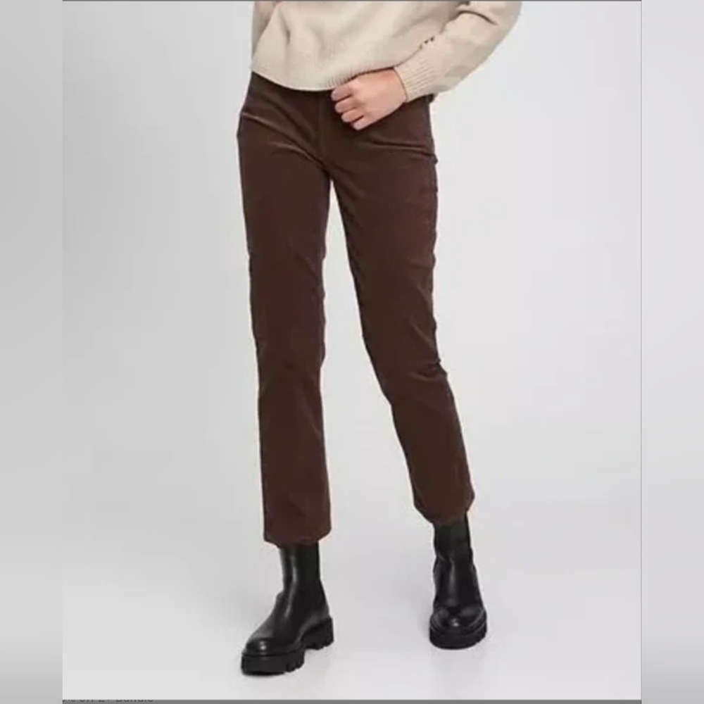 GAP Vintage Slim High Rise Deep Depth Green Corduroy Pants